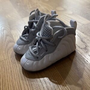 Nike Foamposite 4c Kids Gray Sneakers